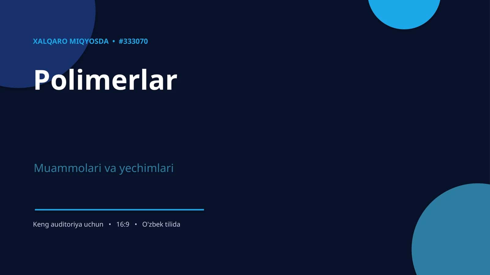 Polimerlar Muammolari va Yechimlari 1