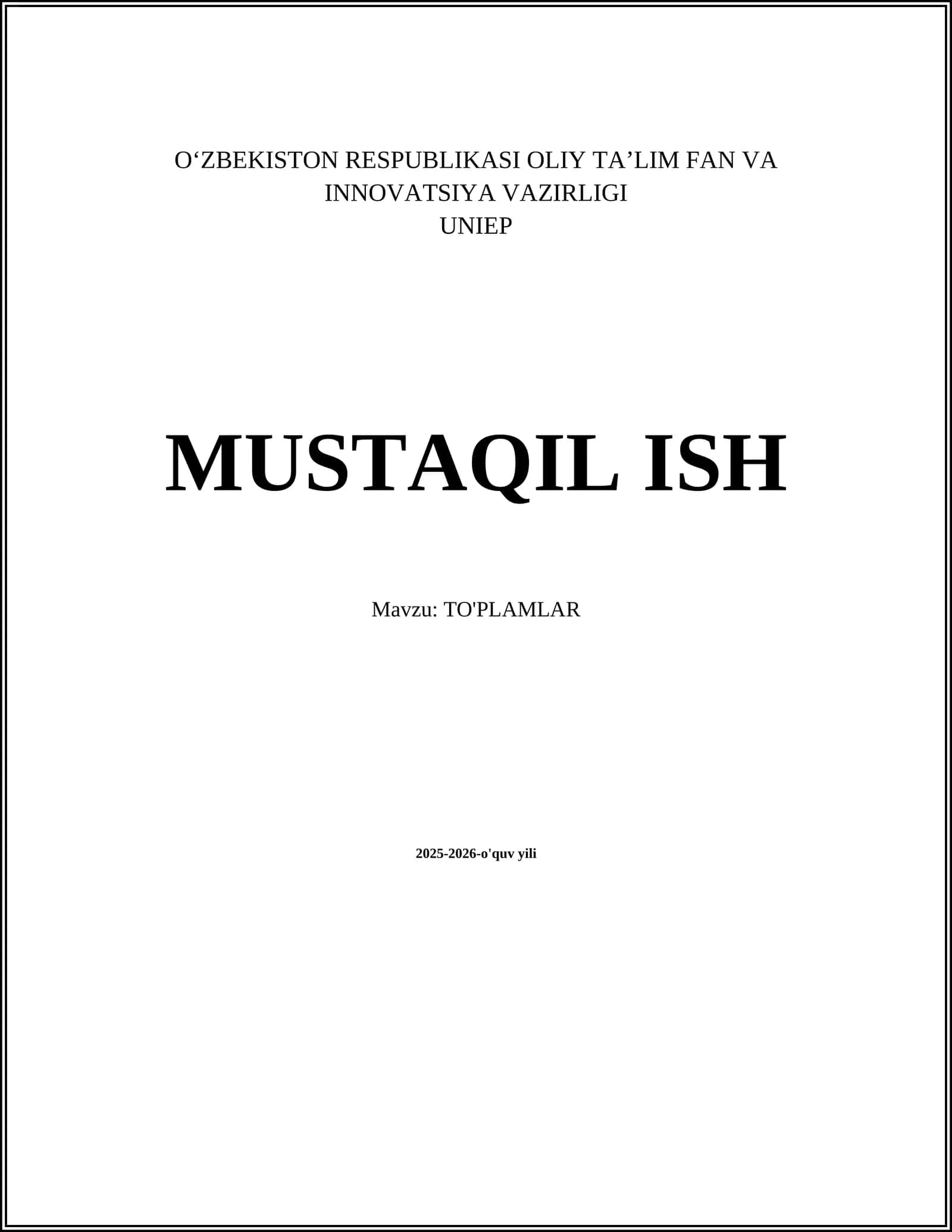 TO'PLAMLAR 1