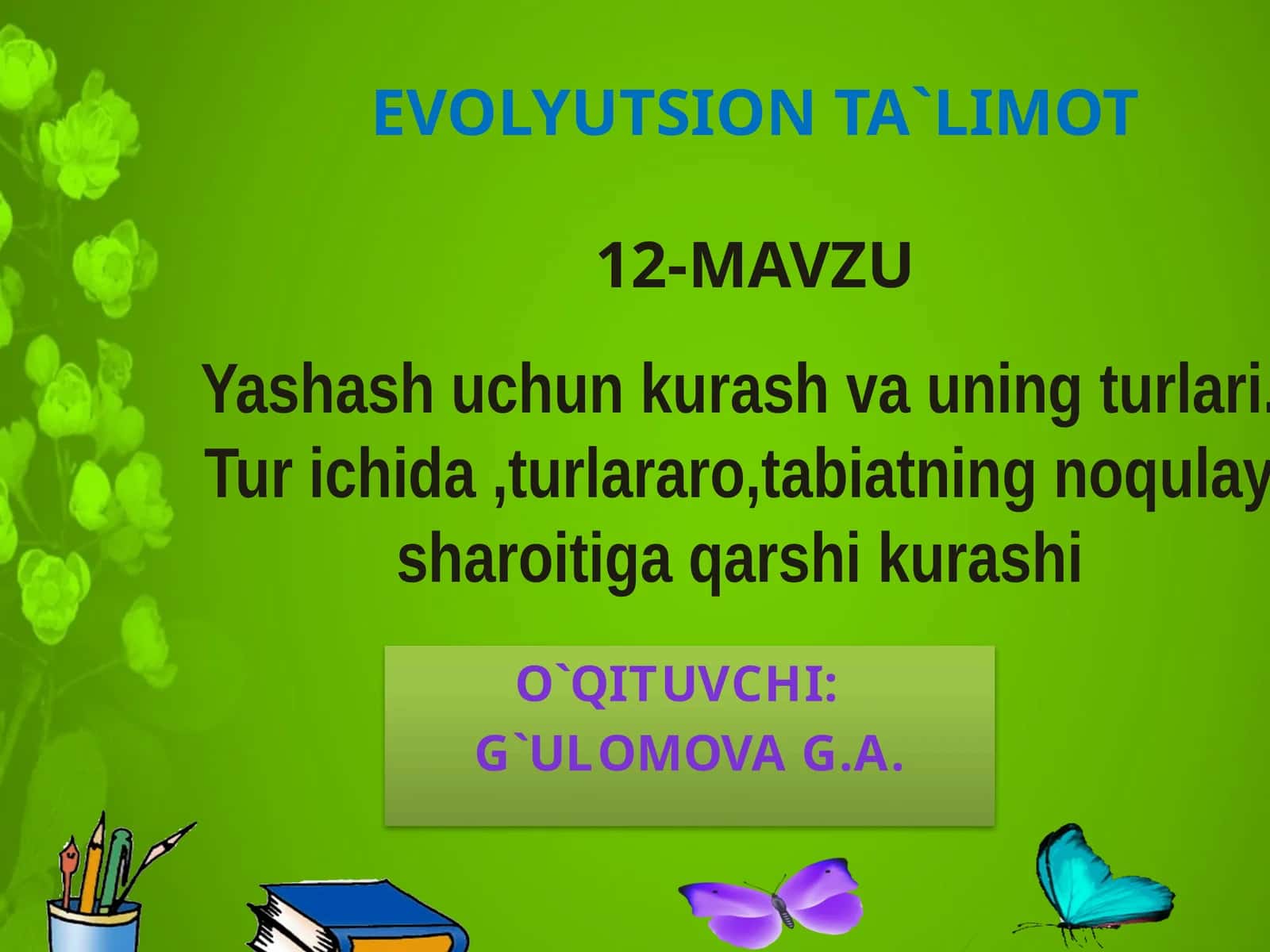 EVOLYUTSION TA`LIMOT12 1