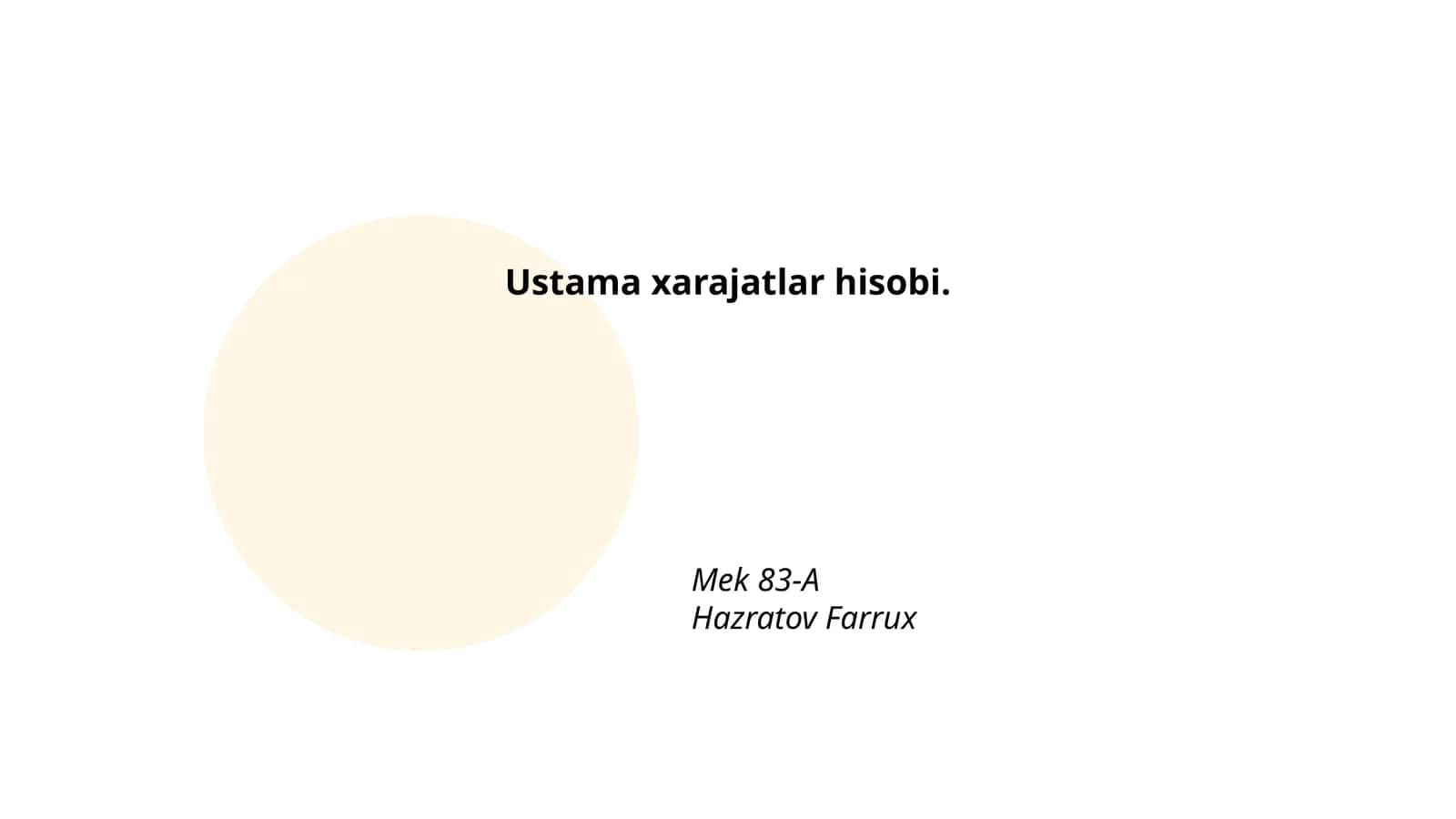 Ustama xarajatlar hisobi 1