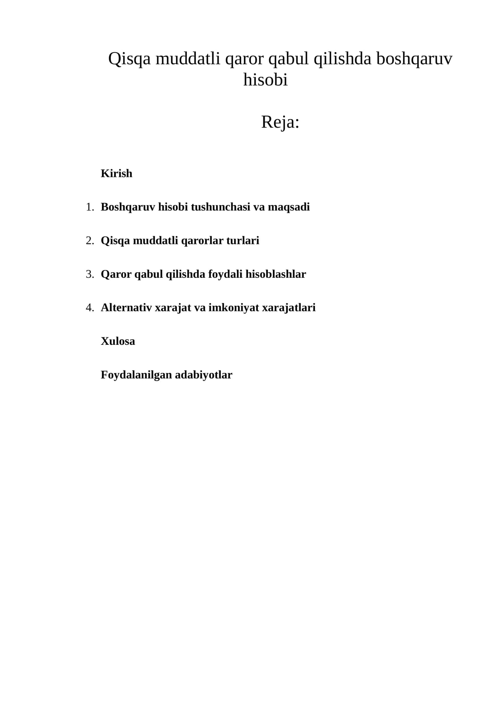 Boshqaruv hisobi qaror qabul qilishda 1