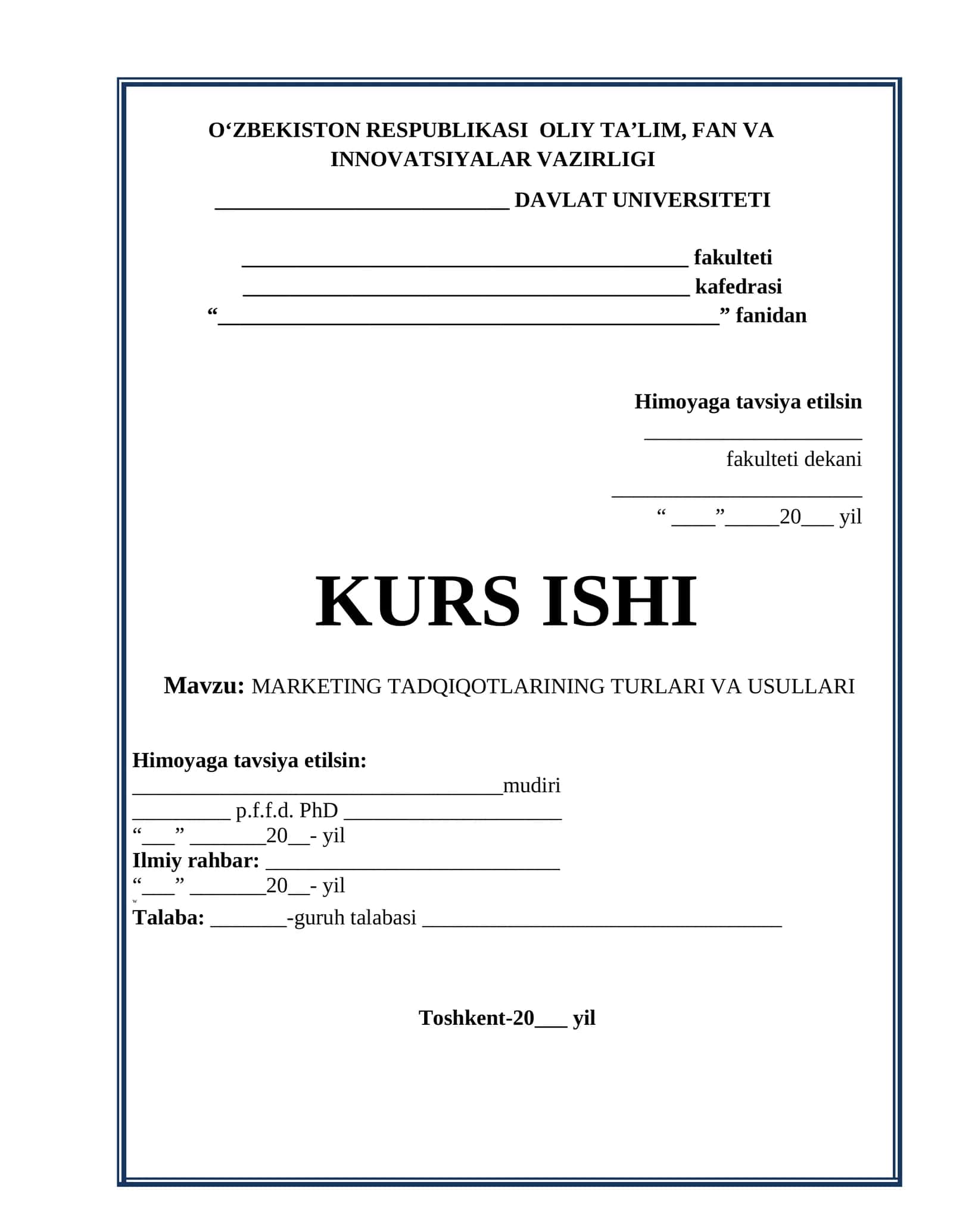 MARKETING TADQIQOTLARINING TURLARI VA USULLARI 1