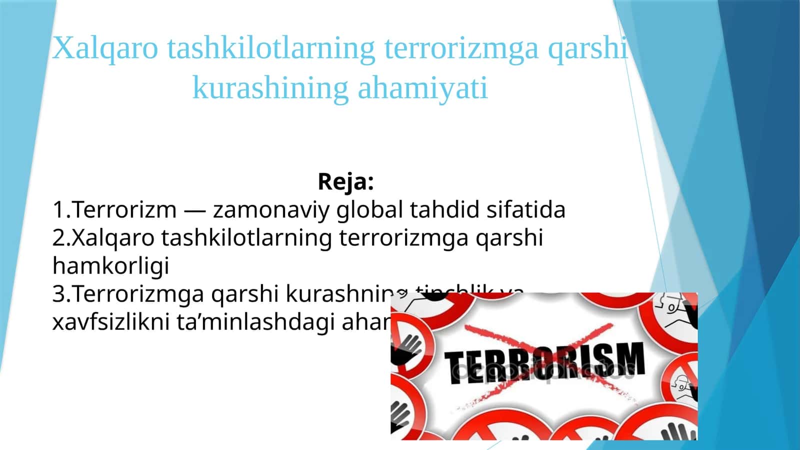 Xalqaro tashkilotlarning terrorizmga qarshi kurashining ahamiyati 1