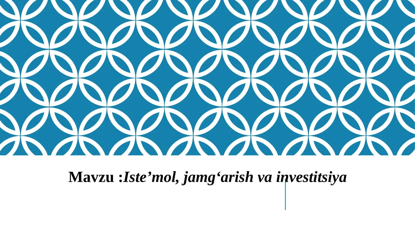 Iste’mol, jamg‘arish va investitsiya 1