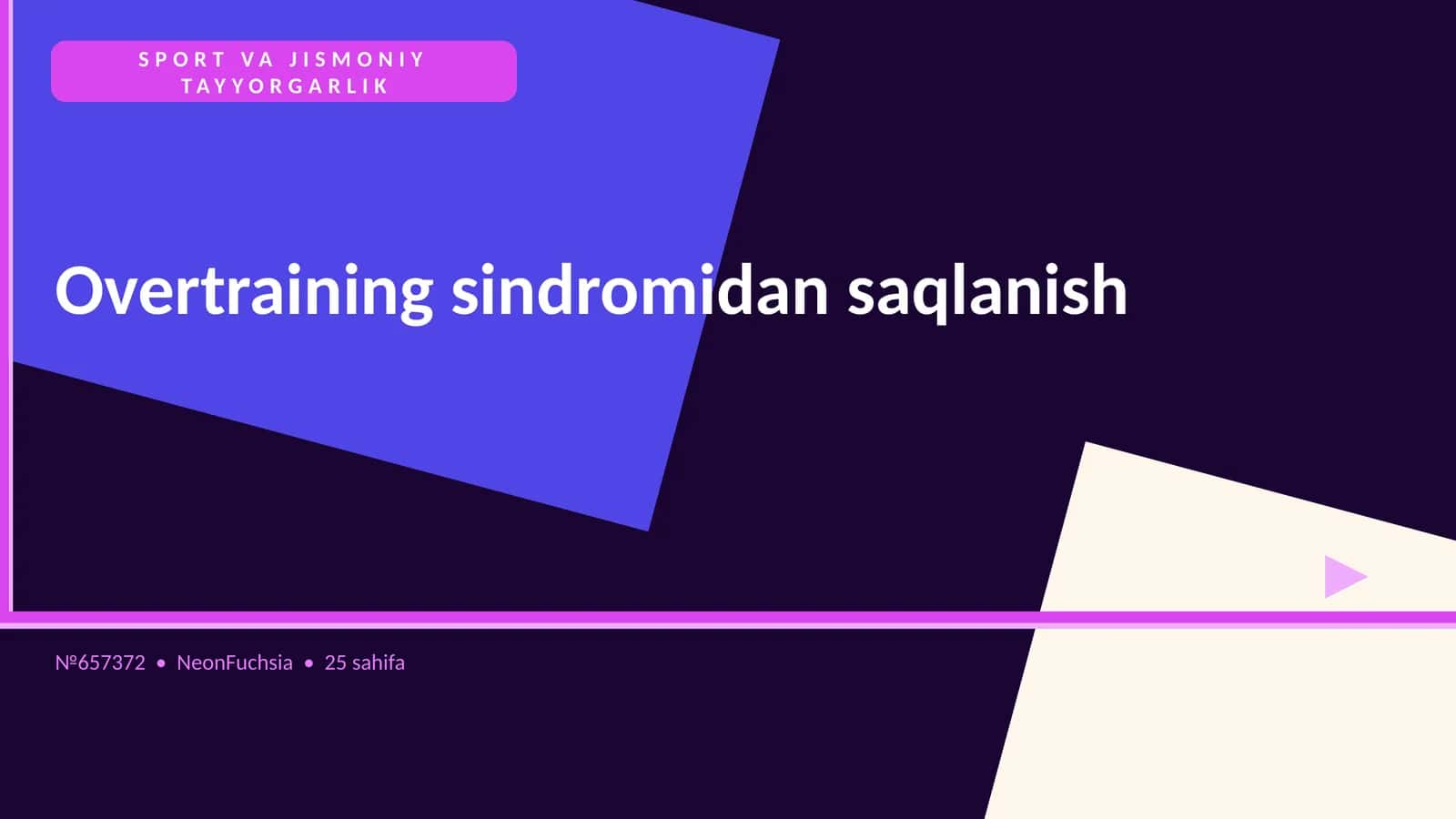 Overtraining sindromidan saqlanish 1
