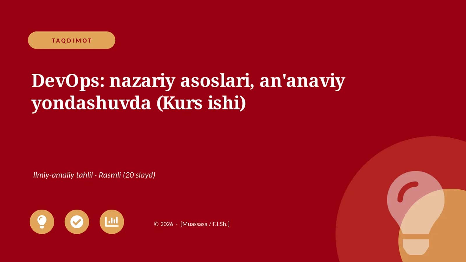 DevOps: nazariy asoslari, an'anaviy yondashuvda (Kurs ishi) 1