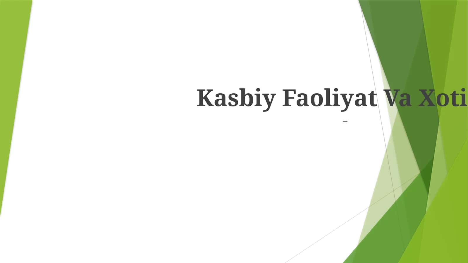 Kasbiy Faoliyat Va Xotira 1