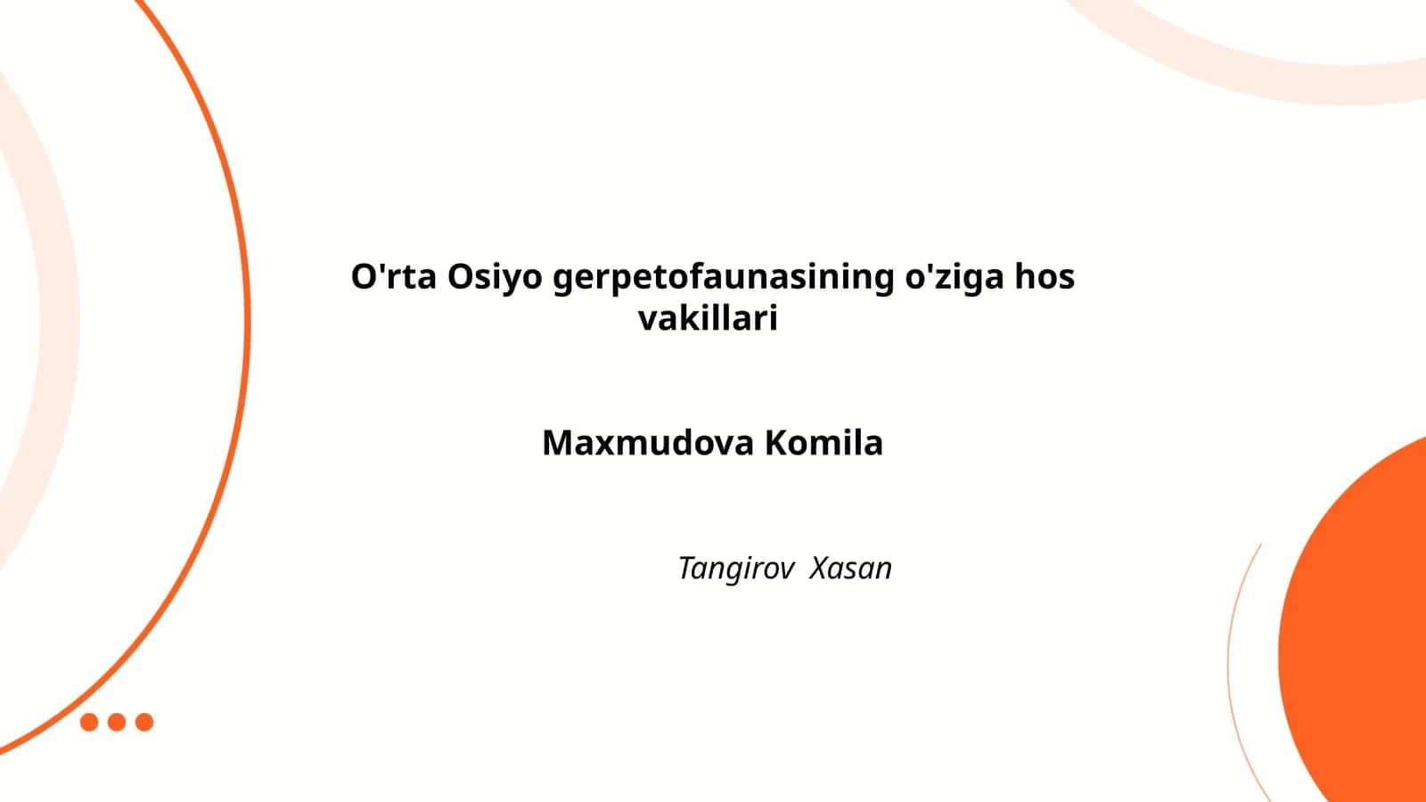 O'rta Osiyo gerpetofaunasining o'ziga hos vakillari 1