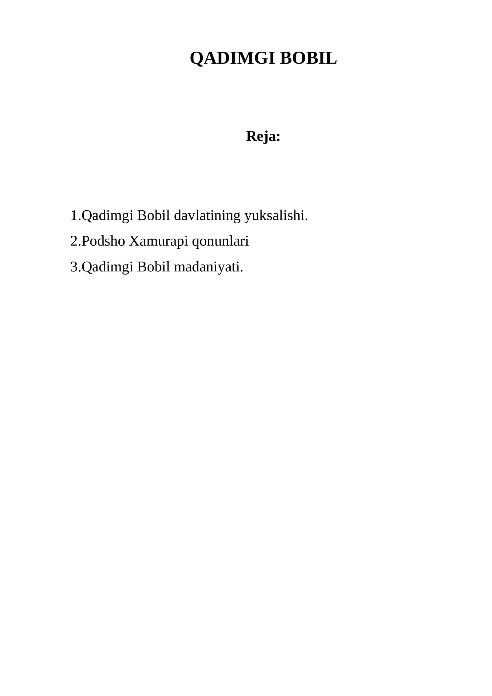 Qadimgi Bobil Tarixi va Sivilizatsiyasi 1