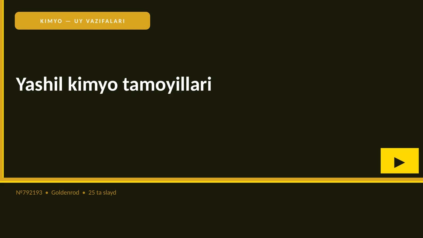 Yashil kimyo tamoyillari 1