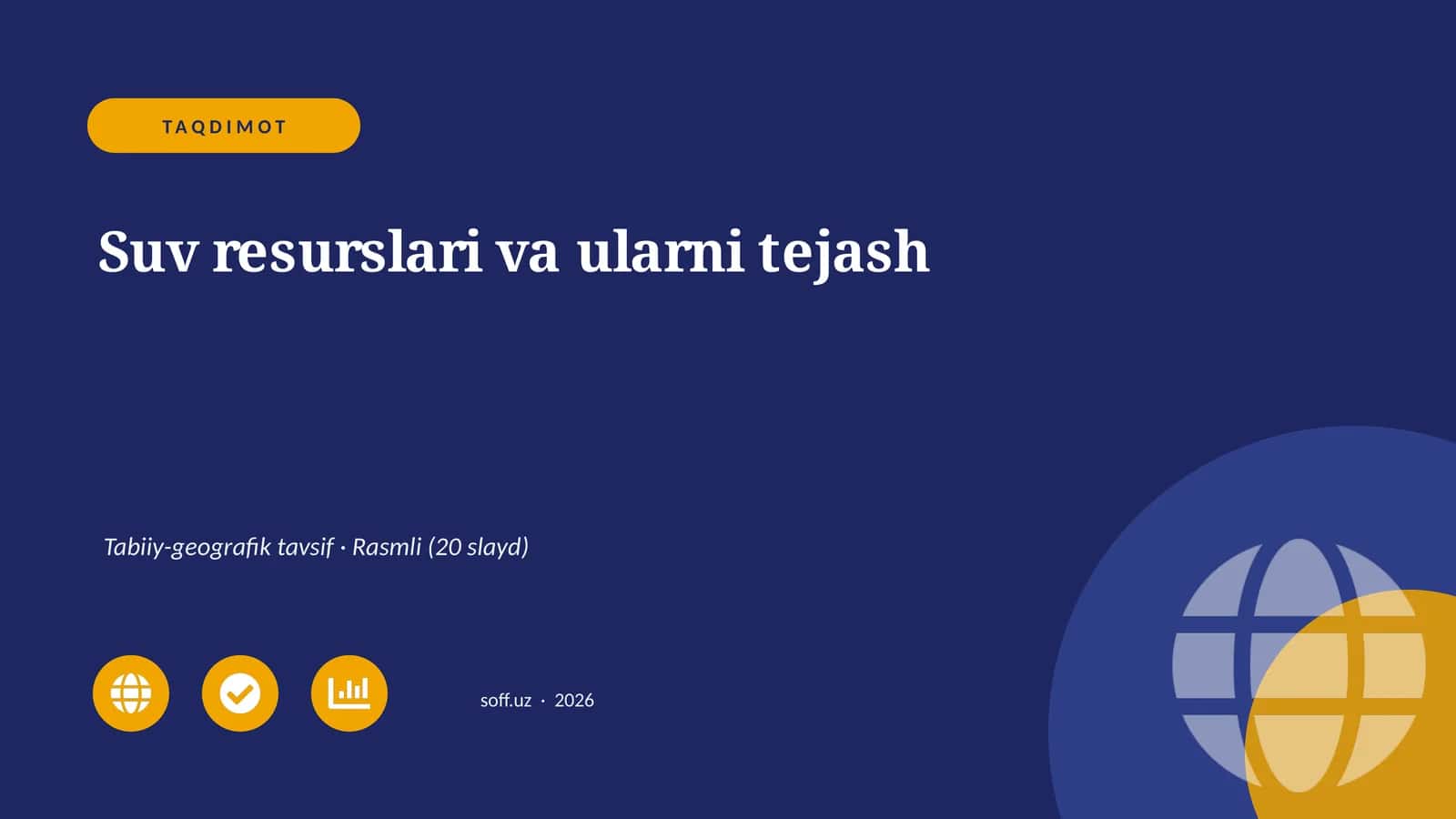 Suv resurslari va ularni tejash 1