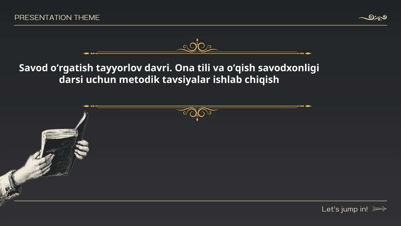 Savod oʻrgatish tayyorlov davri 1