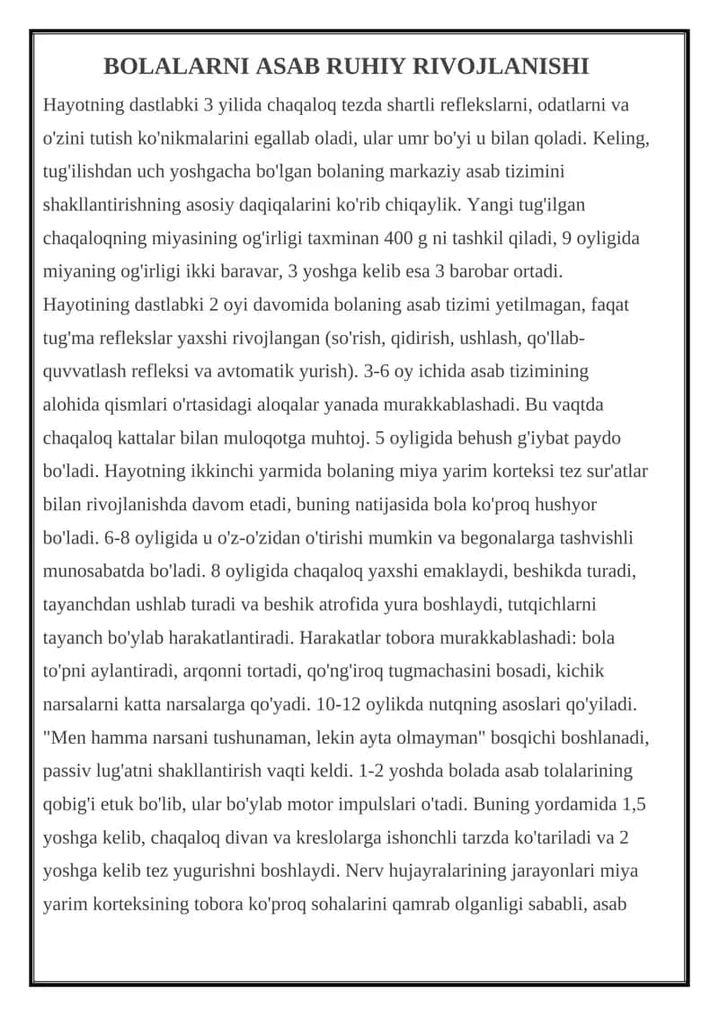 BOLALARNI ASAB RUHIY RIVOJLANISHI 1
