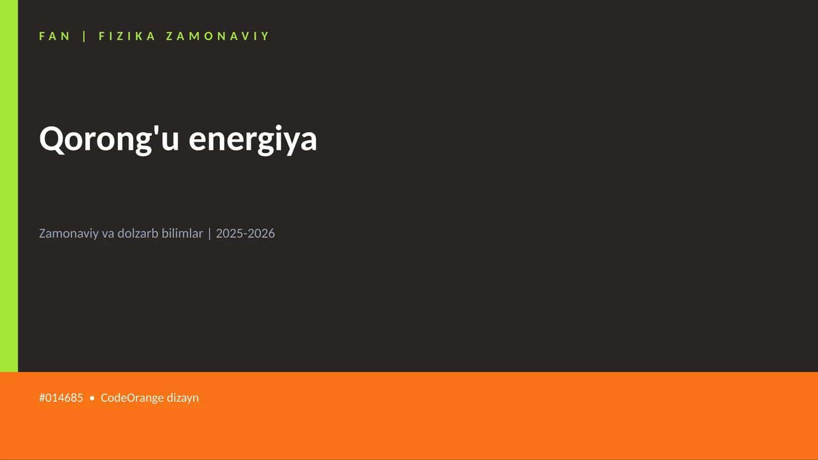 FAN | FIZIKA ZAMONAVIY 1
