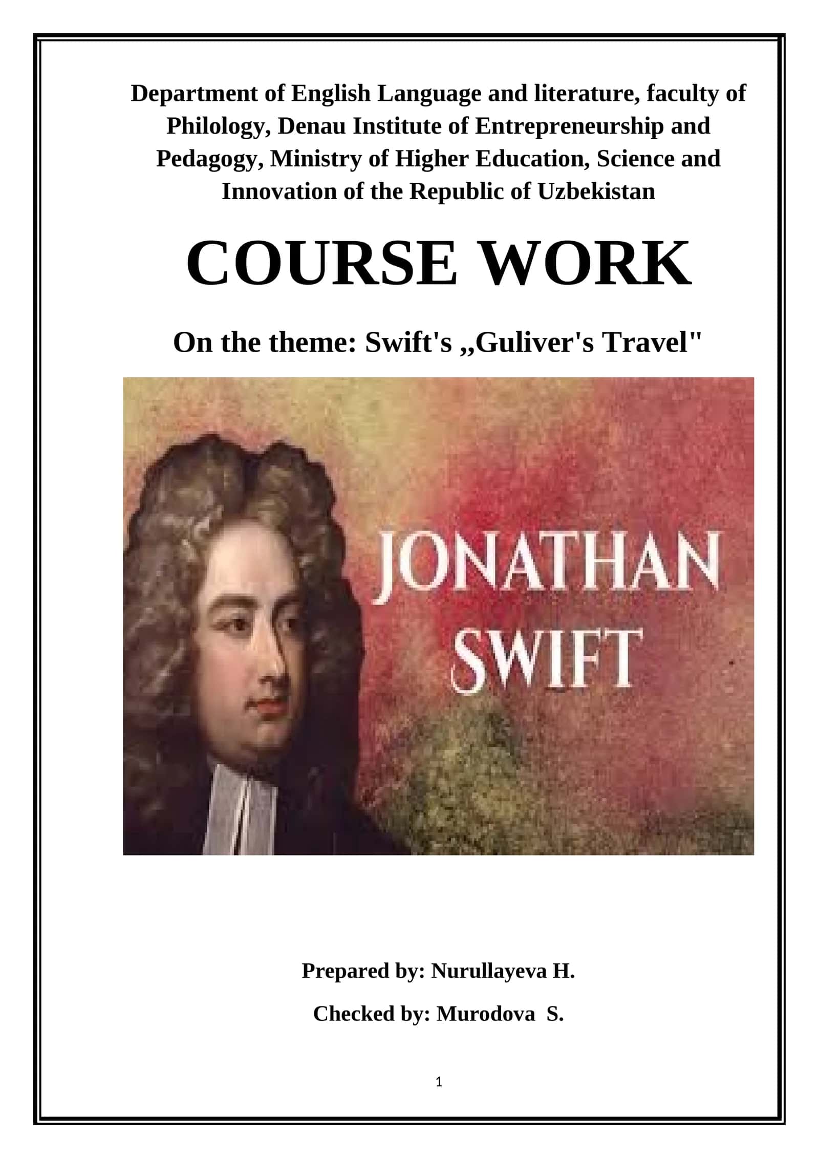 Swift's "Guliver's Travel" 1