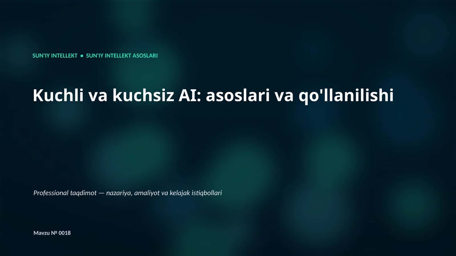 SUN'IY INTELLEKT ASOSLARI 1