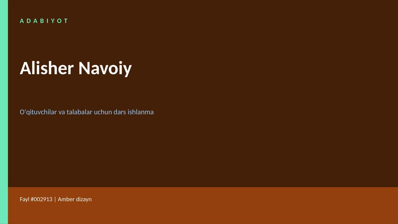 Alisher Navoiy - Adabiyot dars ishlanma 1