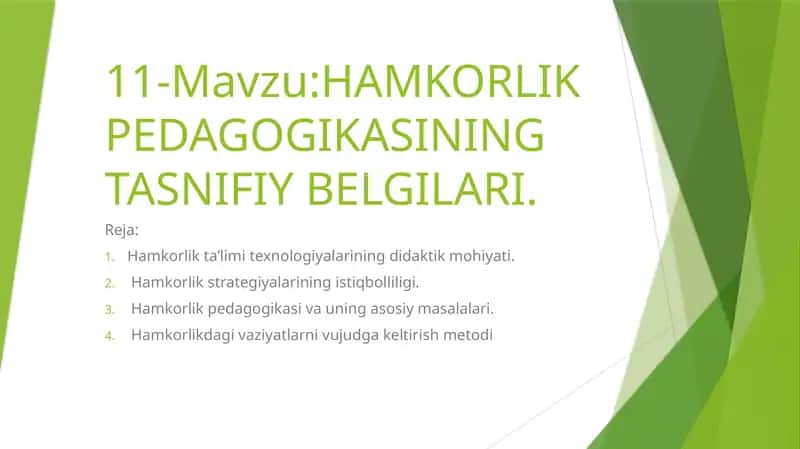 HAMKORLIK PEDAGOGIKASI 1