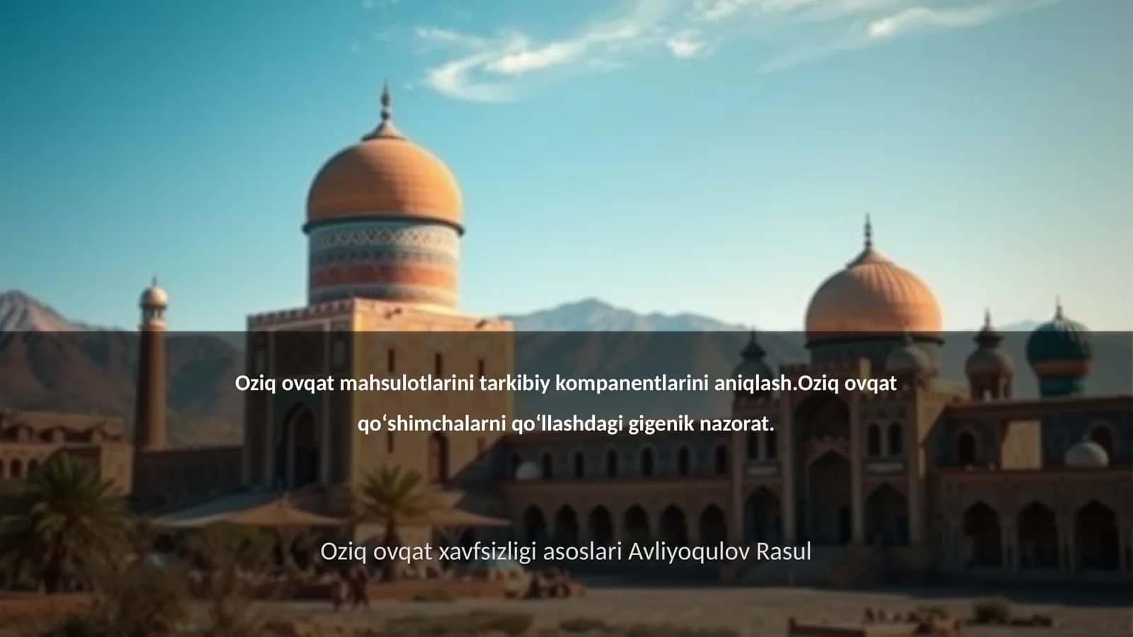 Oziq ovqat mahsulotlari 1