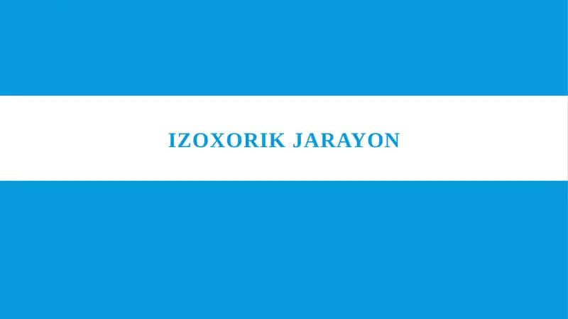 Izoxorik jarayon 1