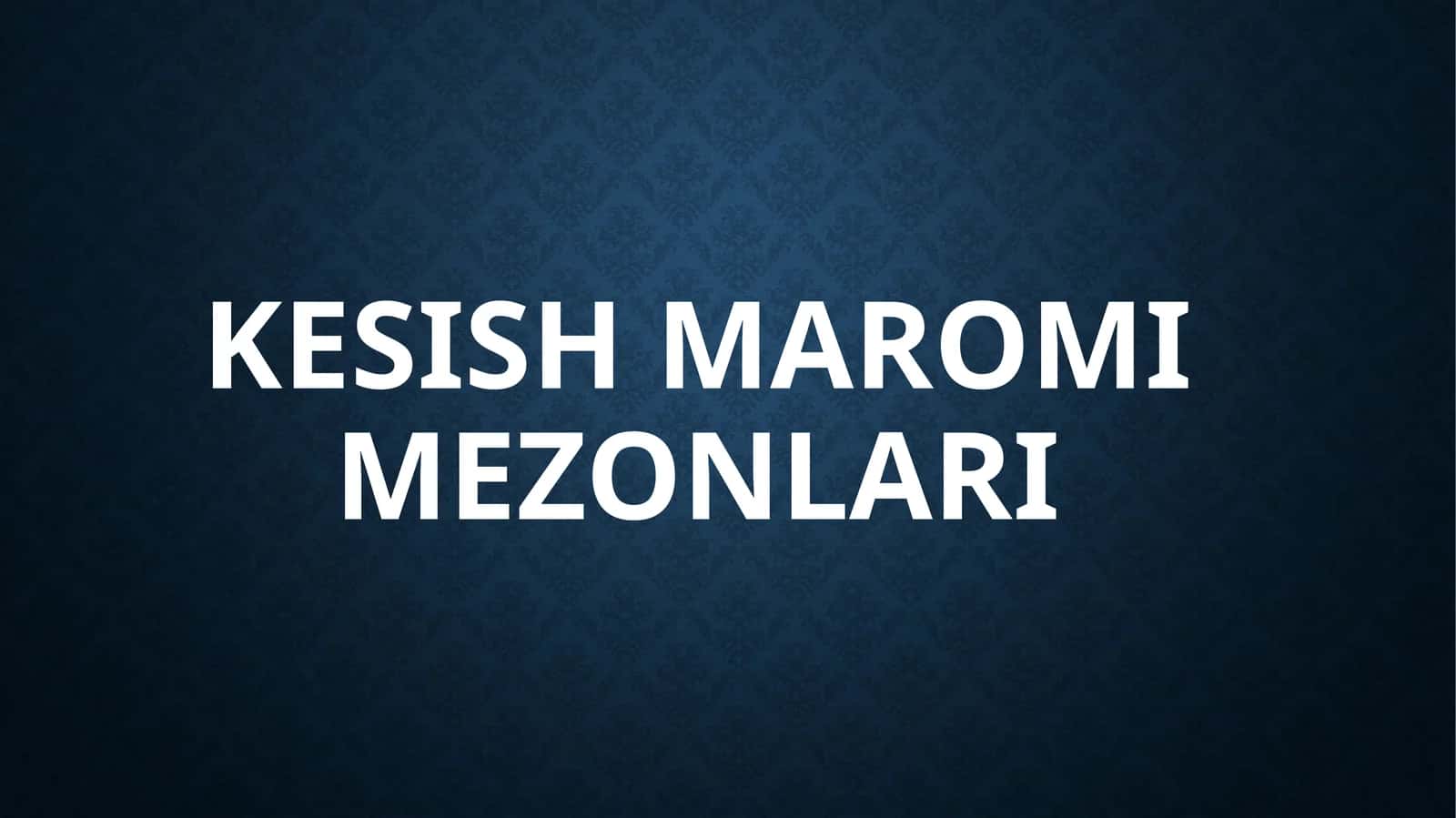 Kesishmaromimezonlari 1