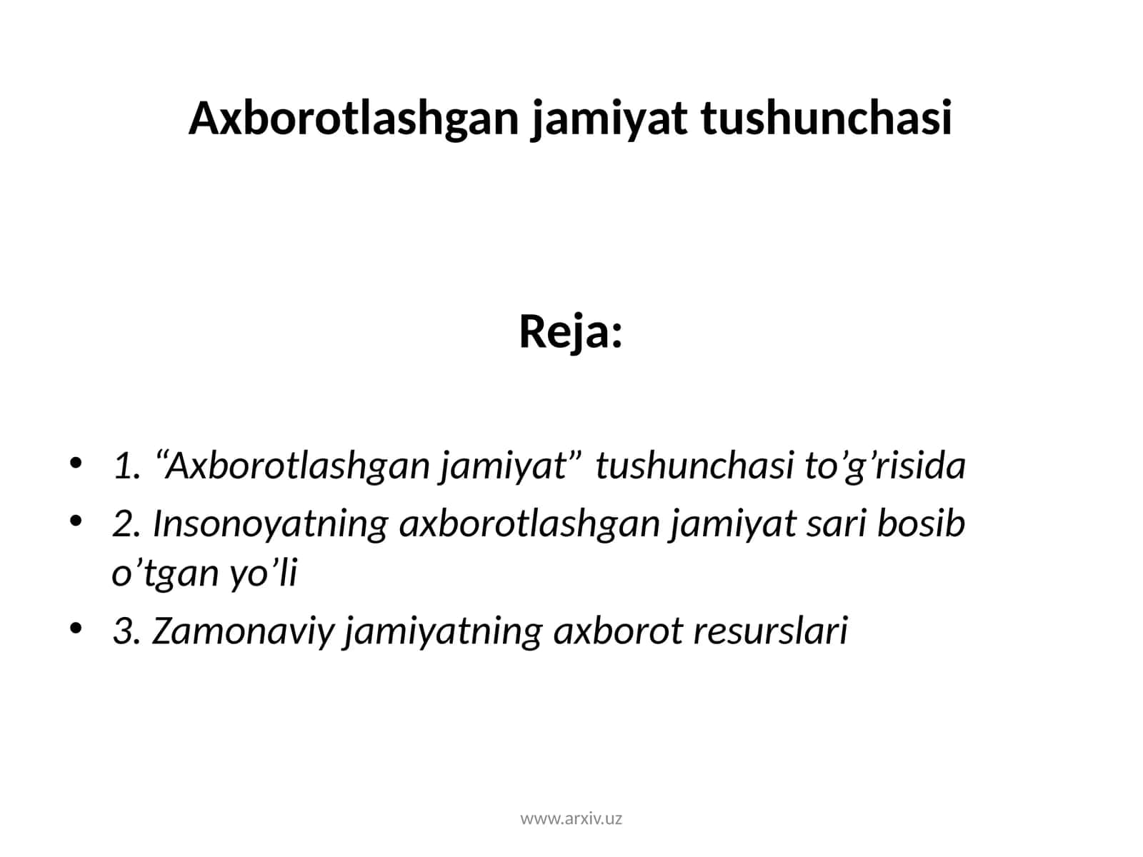Axborotlashganjamiyattushunchasi 1
