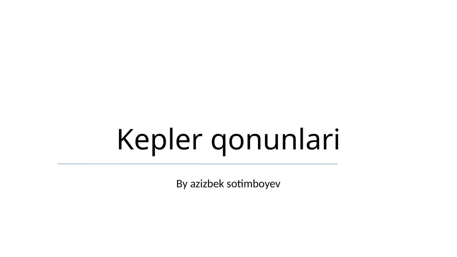 Kepler qonunlari 1