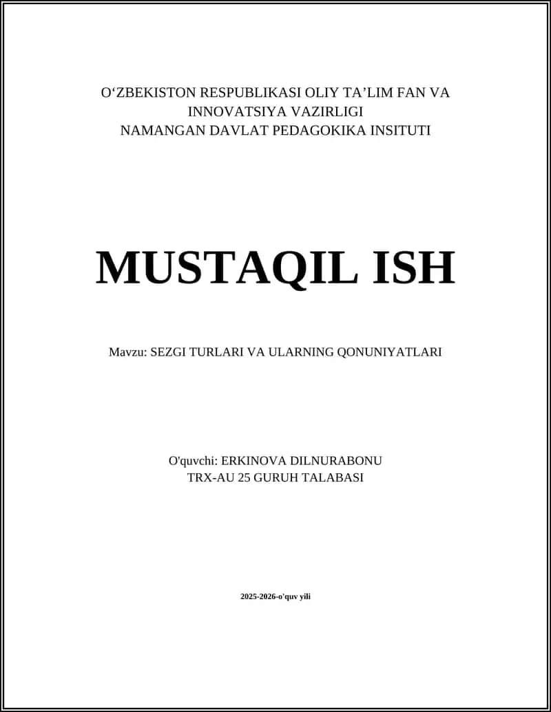 SEZGI TURLARI VA ULARNING QONUNIYATLARI 1