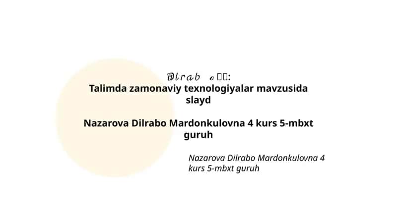 Zamonaviy ta'lim texnologiyalari 1