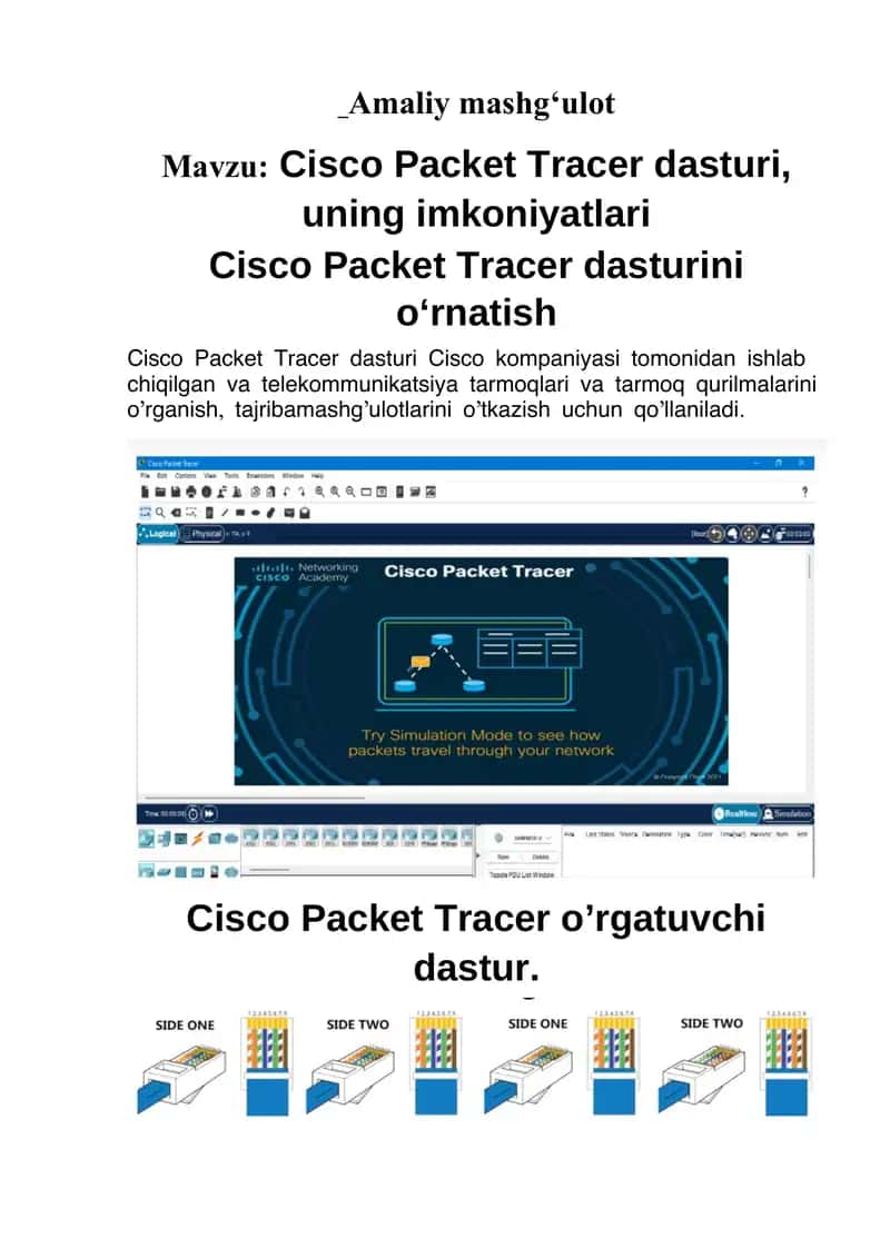 Cisco Packet Tracer dasturi 1