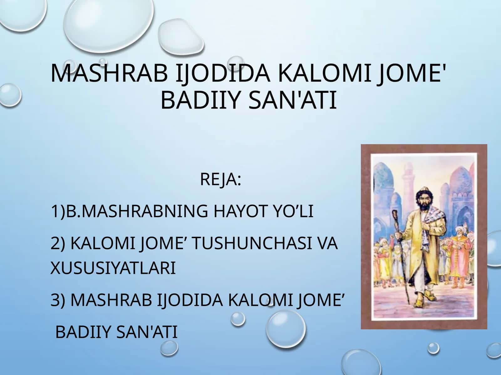 Mashrab ijodida kalomi jome' badiiy san'ati 1