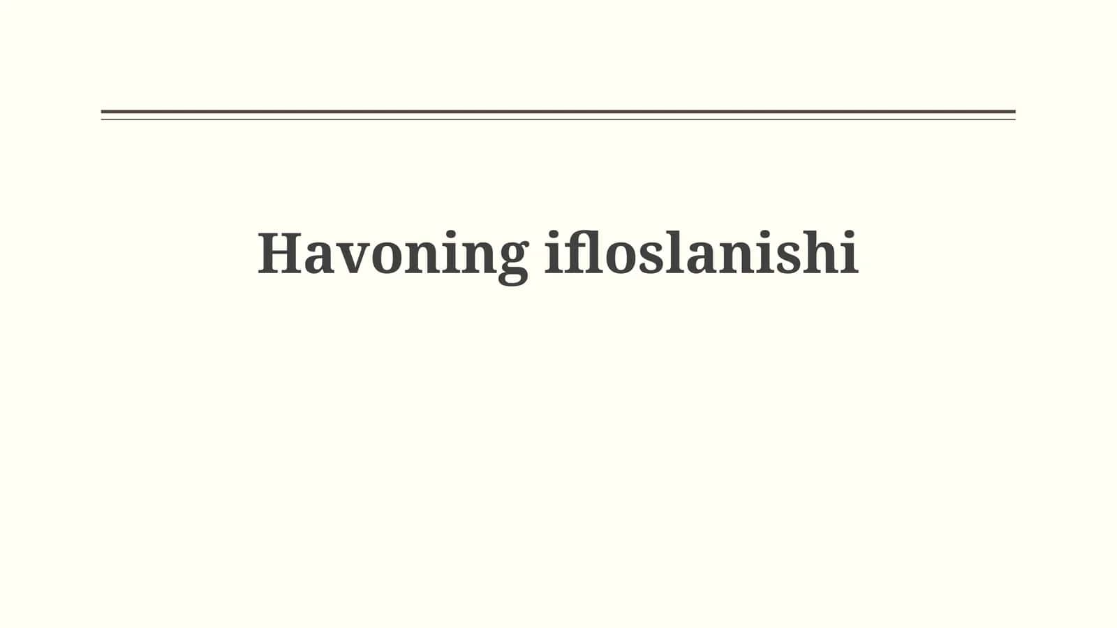 Havoning ifloslanishi 1
