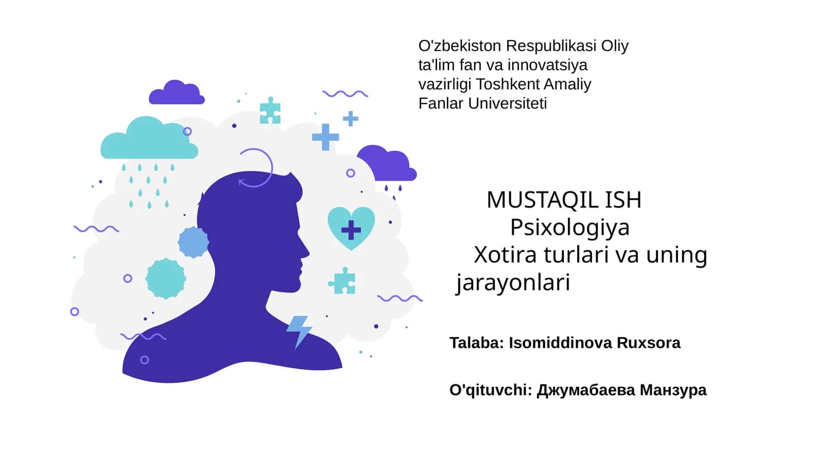 Xotira turlari va uning jarayonlari 1