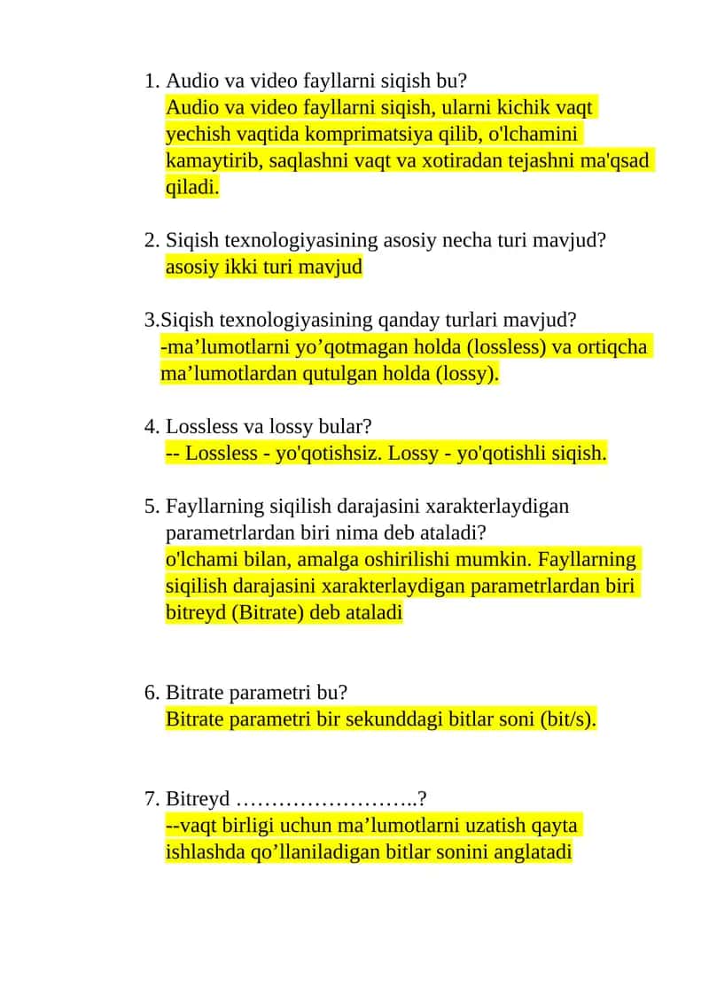 Siqish texnologiyasi 1
