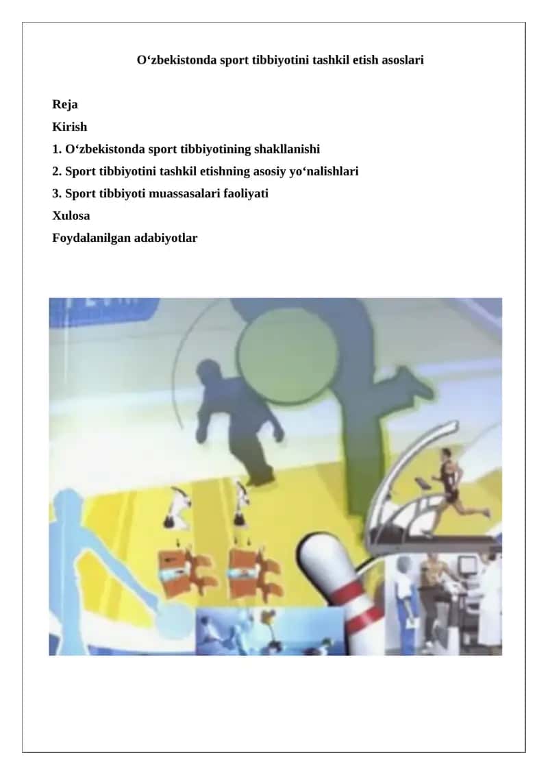 O‘zbekistonda sport tibbiyotini tashkil etish asoslari 1