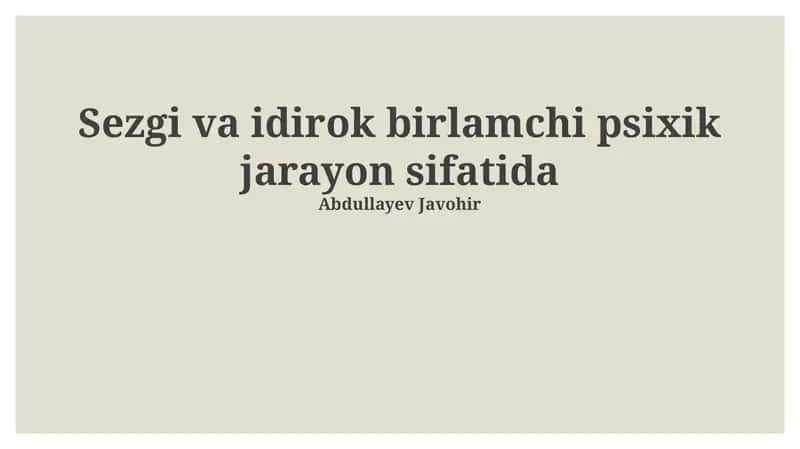 Intuisiya tabiati va mexanizmlari 1
