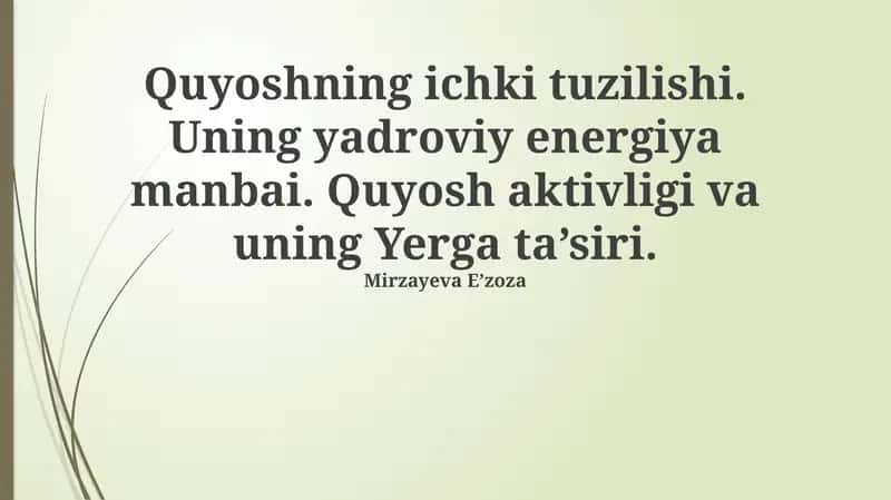 Quyoshning ichki tuzilishi 1