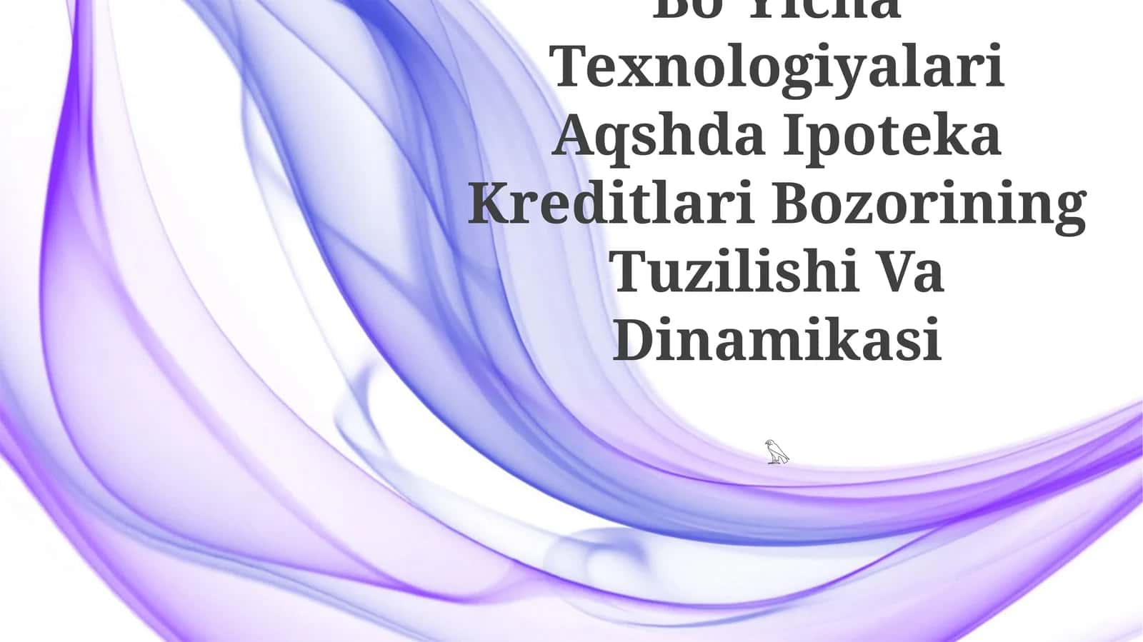 Kredit Shartlari BoʻYicha Texnologiyalari Aqshda Ipoteka Kreditlari Bozorining Tuzilishi Va Dinamikasi 1