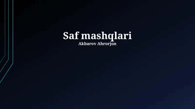 Xavfsizlik mashqlarining turlari 1