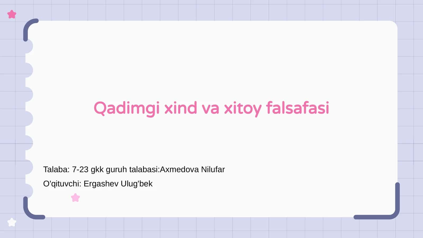 Qadimgi xind va xitoy falsafasi 1