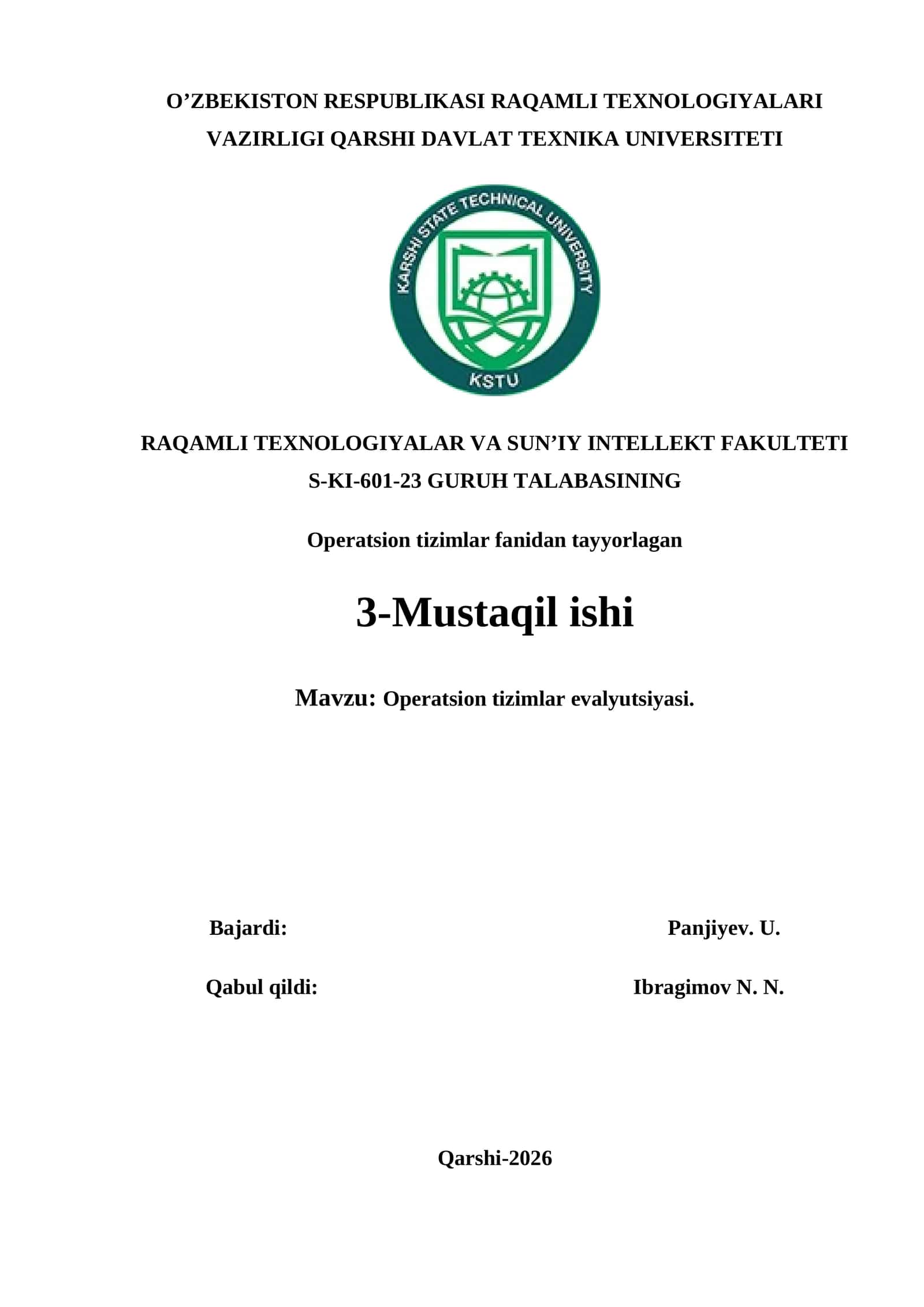 Operatsion tizimlar 1