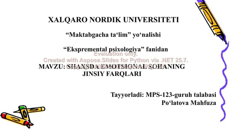 Shaxsda emotsional sohaning jinsiy farqlari 1