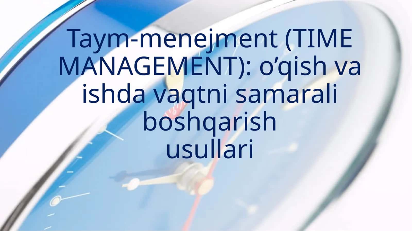 Time Management (Taym-menejment) 1