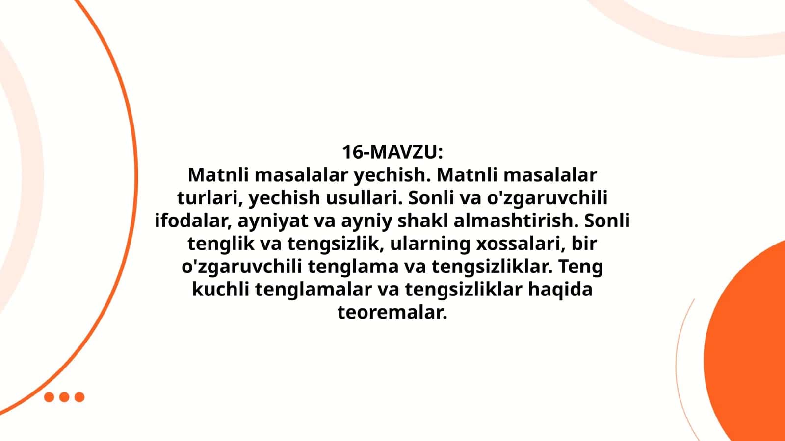 Matnli masalalar yechish 1