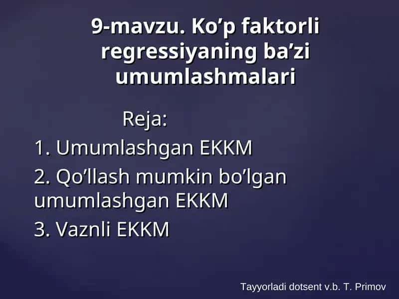 Umumlashgan EKKM 1