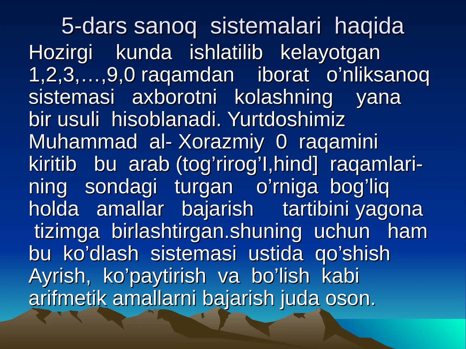 5-dars sanoq sistemalari haqida 1