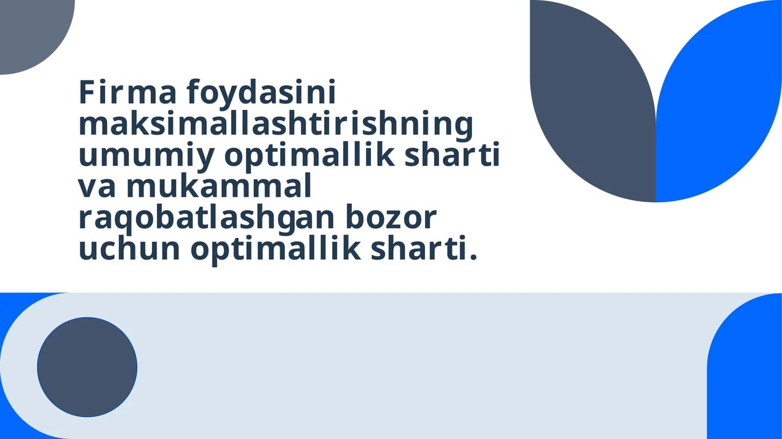 Firma foydasini maksimallashtirish 1