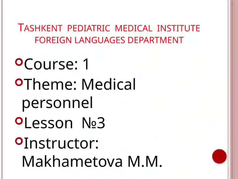 Tashkent pediatric medical institute