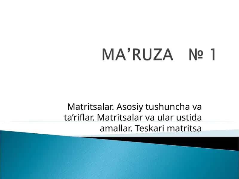 Matritsalar 1