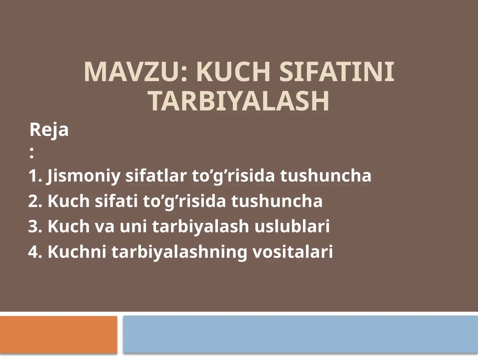 Kuch Sifatini Tarbiyalash 1